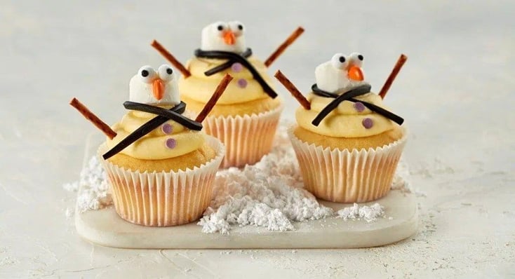 Melting Snowman Cupcakes